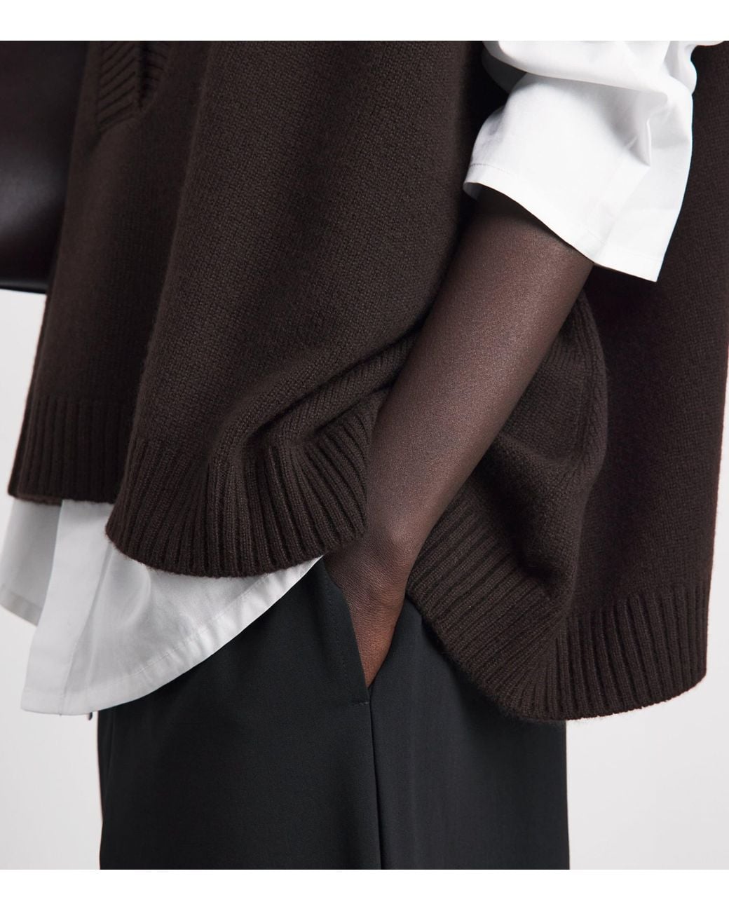 Eskandar Black Cashmere Plunge-Neck Sweater Vest