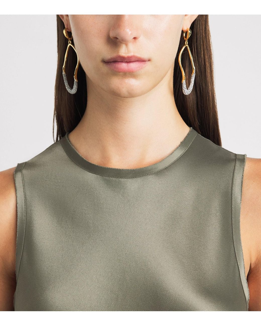 Vince Green Satin Sleeveless Top