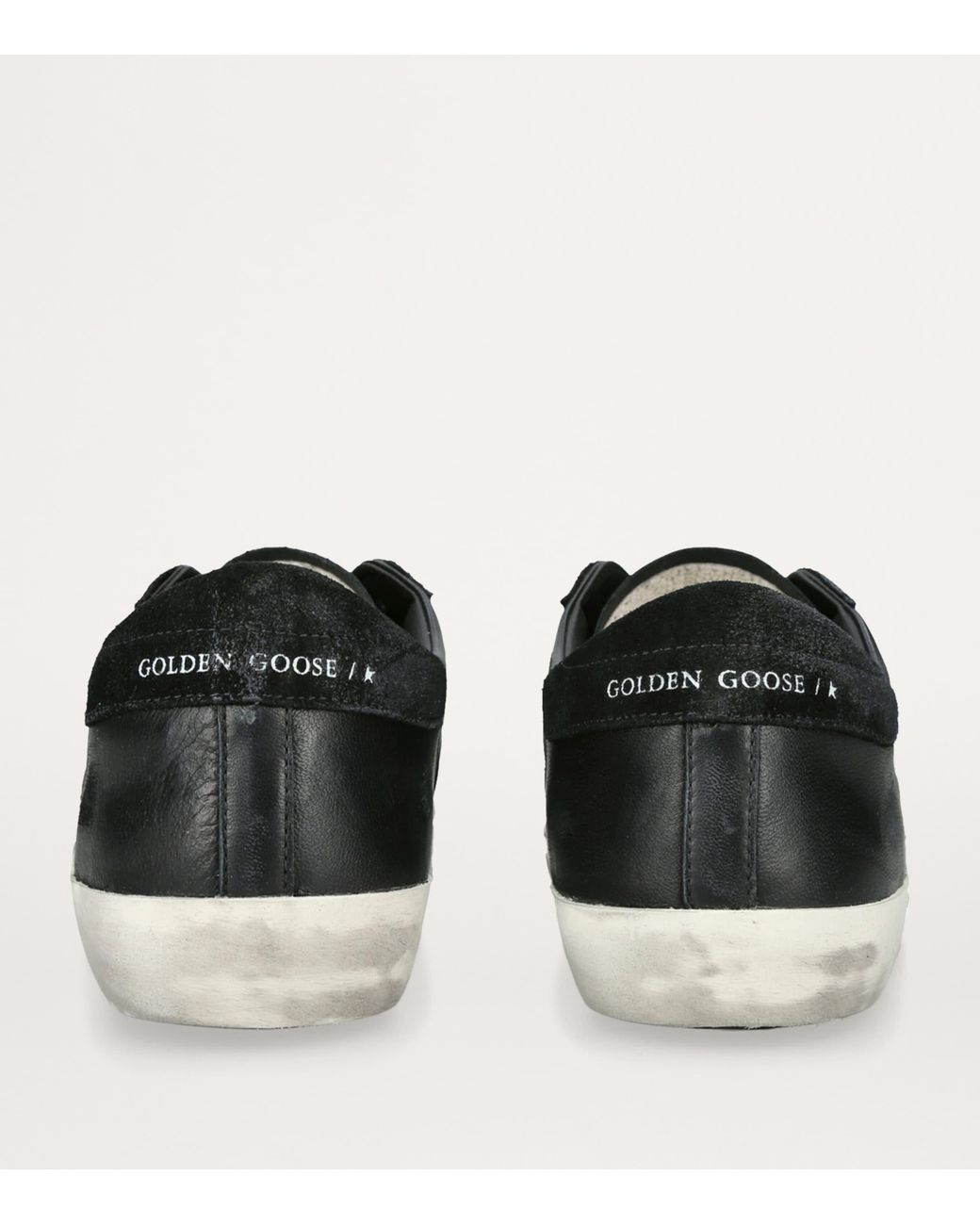 Golden Goose Deluxe Brand Black Leather Super-Star Sneakers for men
