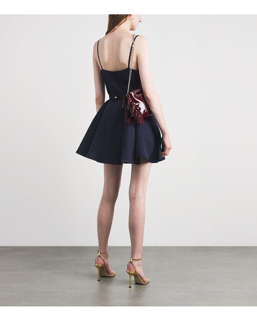 Maje Blue Faille Embellished Mini Dress