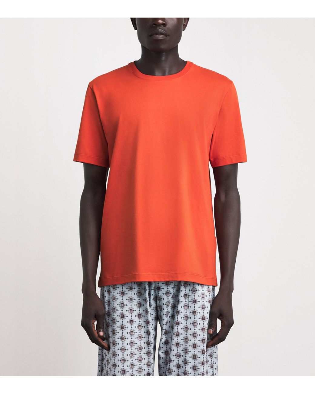 Hanro Orange Cotton Night & Day T-Shirt for men