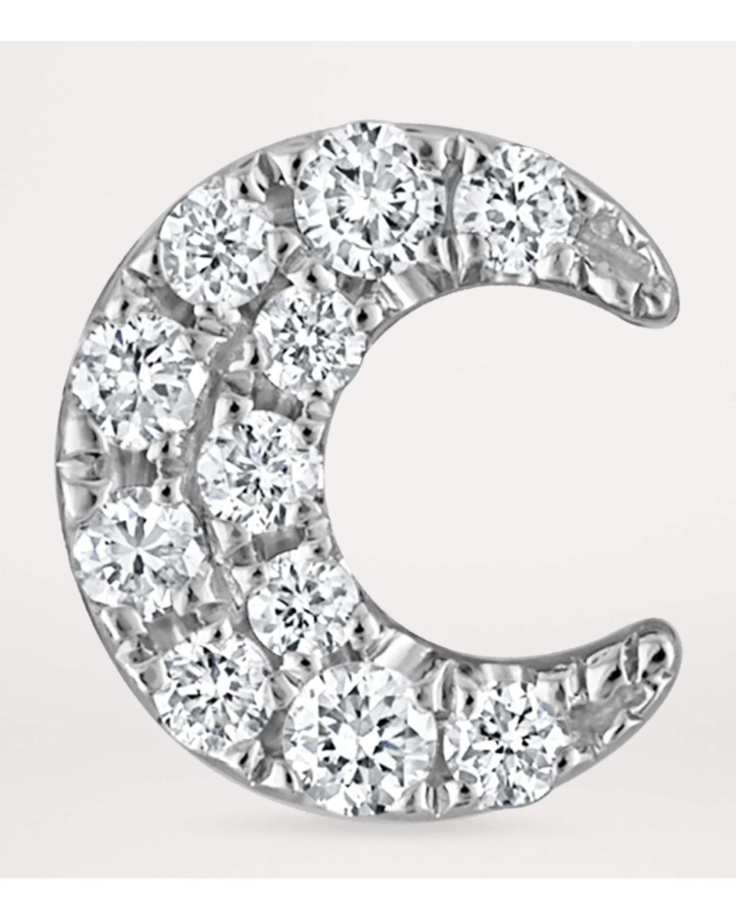 Maria Tash White Diamond Celestial Moon Stud Earring