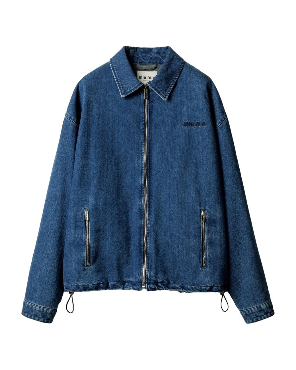 Miu Miu Blue Denim-Cashmere Jacket