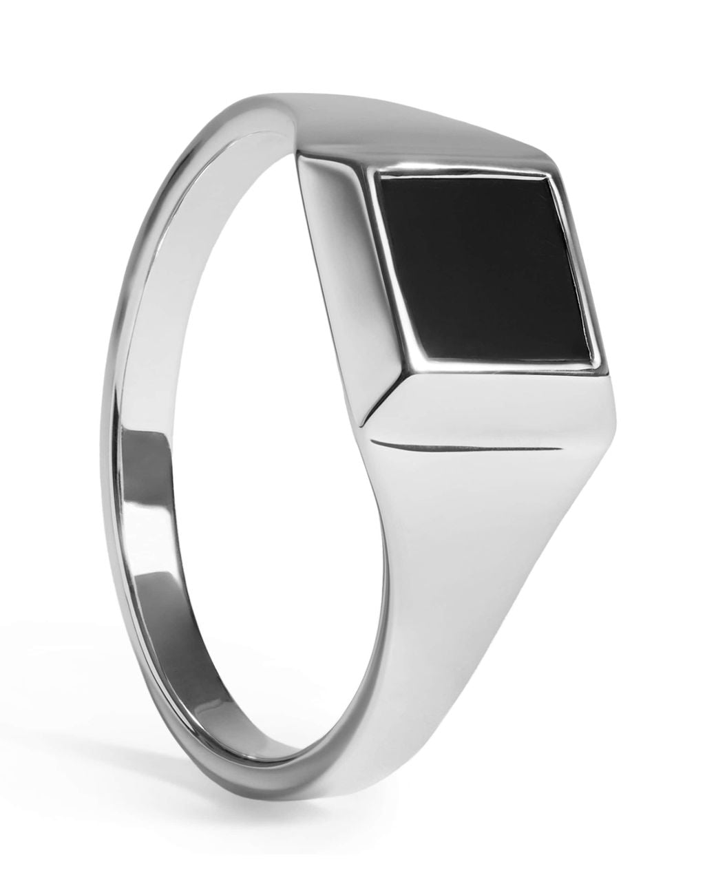 Monica Vinader Black Sterling And Onyx Signature Signet Ring for men