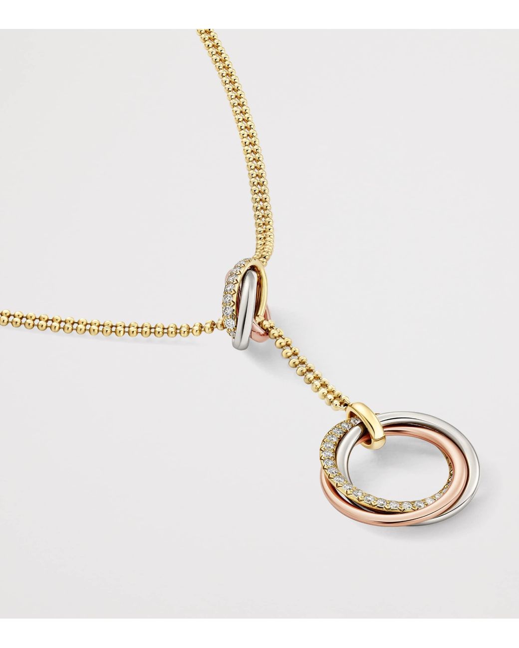 Cartier Metallic Mixed And Diamond Trinity Necklace