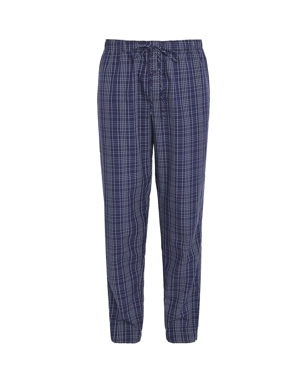 Hanro Blue Cotton Night & Day Pyjama Bottoms for men