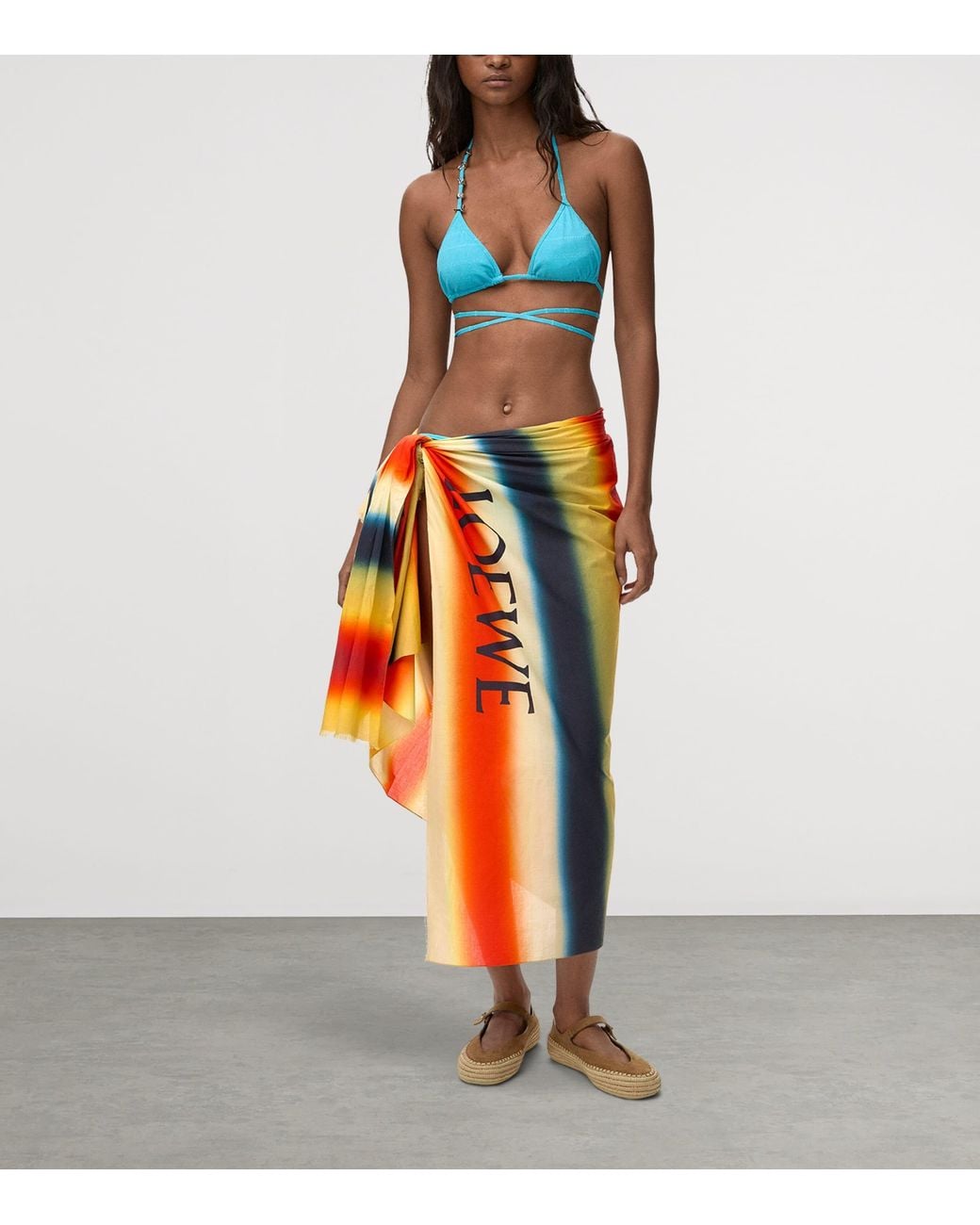 Loewe Orange X Paula's Ibiza Cotton Stripe Pareo
