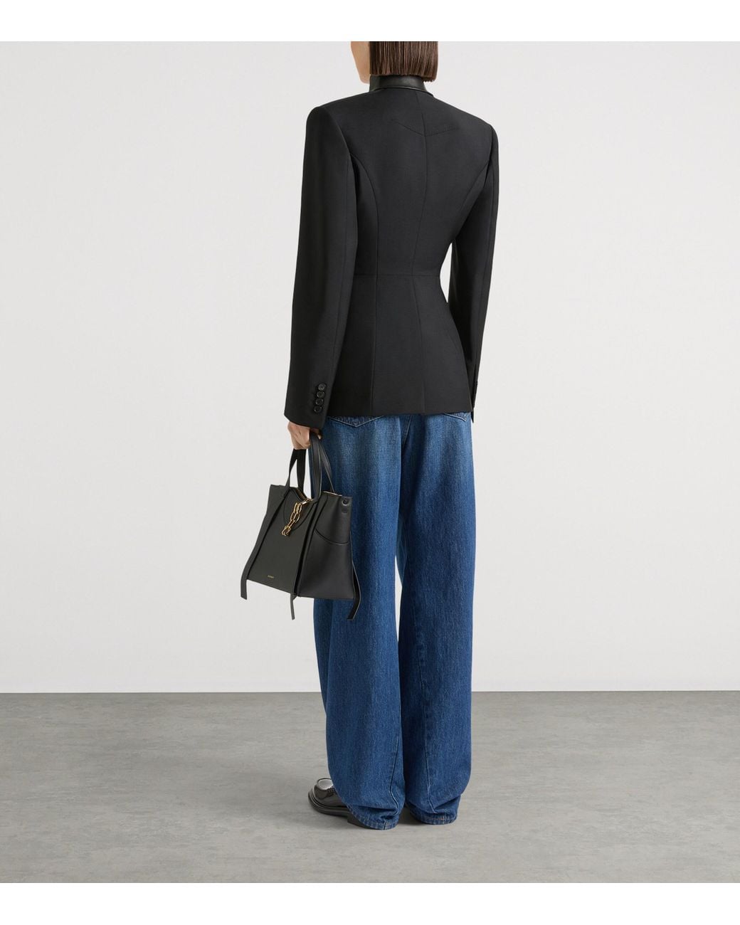 Givenchy Black Wool-Mohair Wrap Blazer