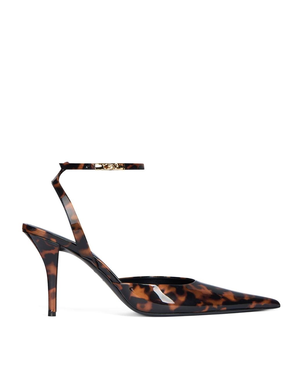 Balmain White Leather Print Pumps