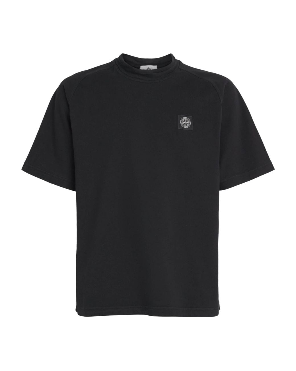 Stone Island Black Organic Cotton Old Effect T-Shirt for men