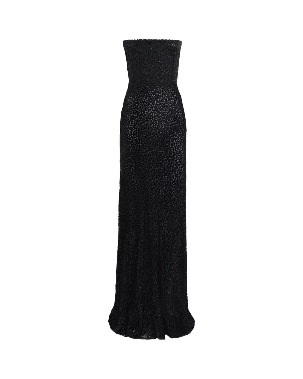 Alex Perry Black Strapless Beaded Leopard Gown