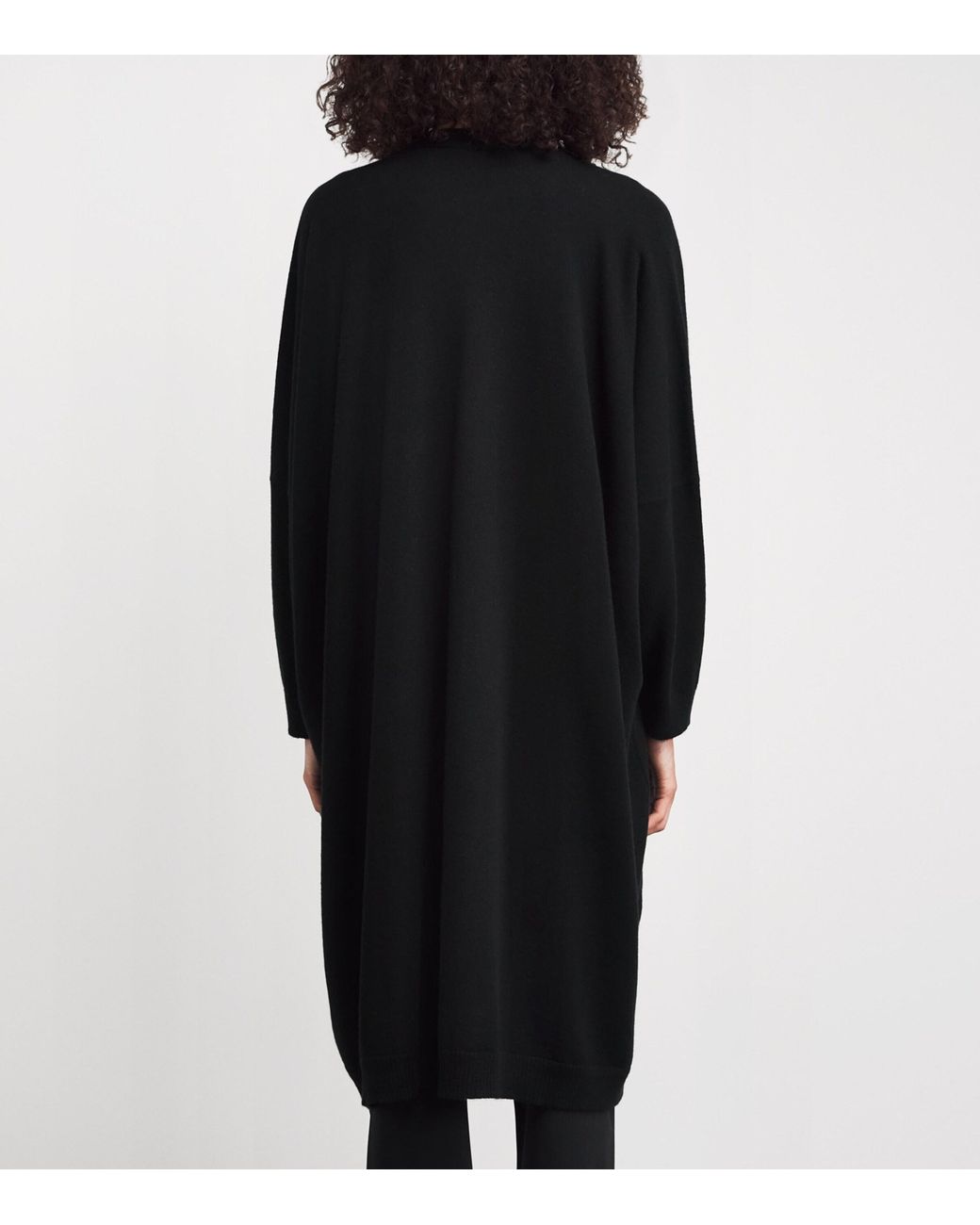 Eskandar Black Cashmere Wide Longline Cardigan