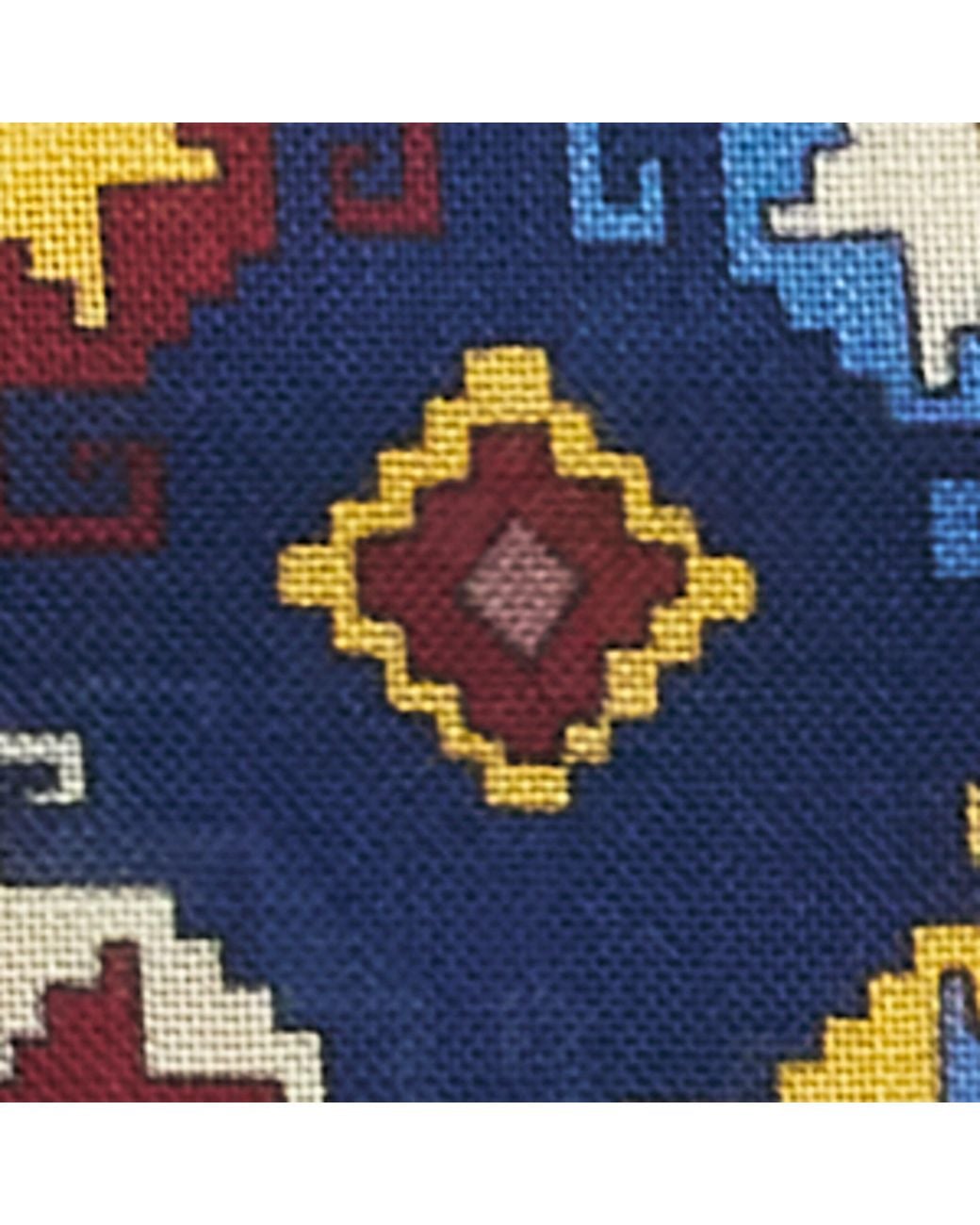 E.MARINELLA Blue Wool-Silk Geometric Print Scarf for men