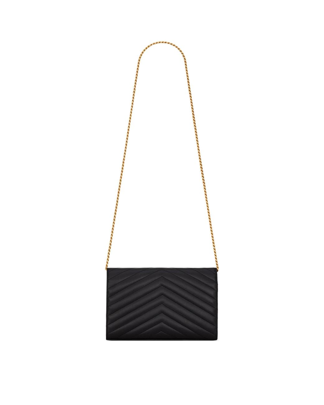 Saint Laurent White Monogram Matelassé Envelope Wallet Bag