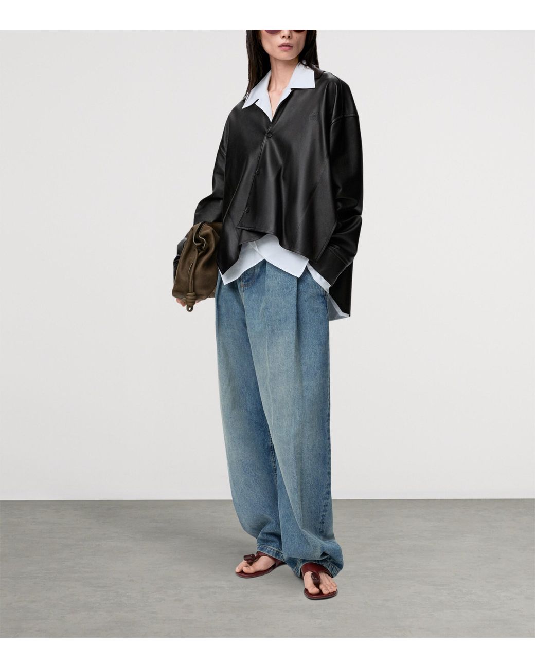 Loewe Black Nappa Lambskin Draped Shirt