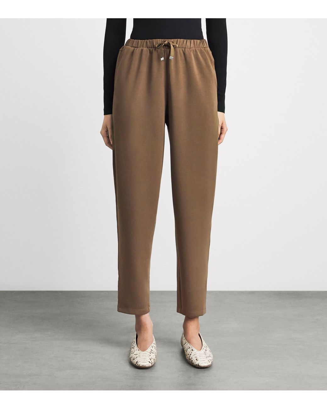 Varley Brown Barrel-Leg Wilfred Sweatpants