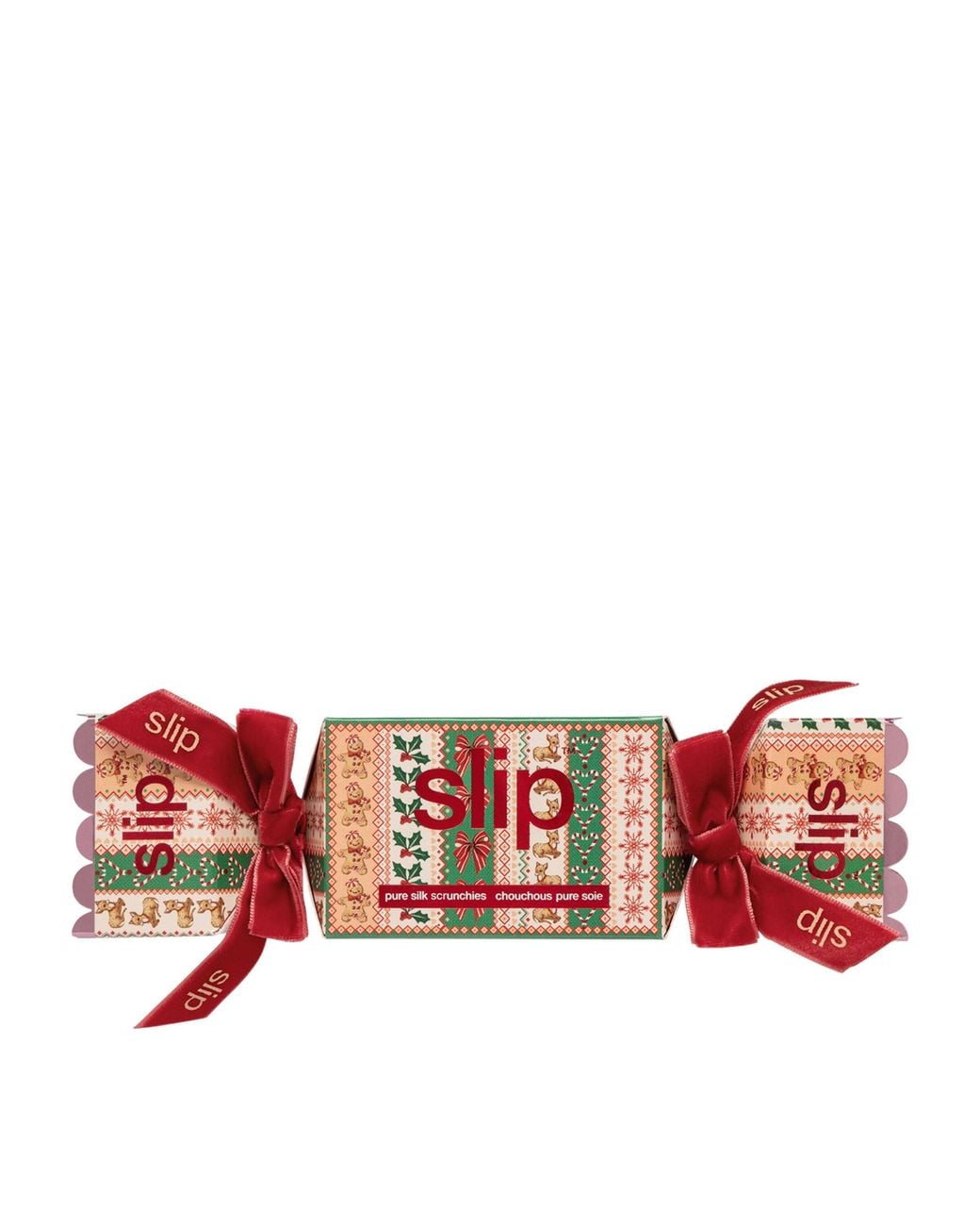 Slip Red Pure Silk Edie Large Scrunchie Trio Cracker
