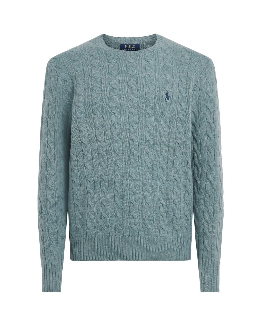 Polo Ralph Lauren Blue Wool-Cashmere Cable-Knit Sweater for men