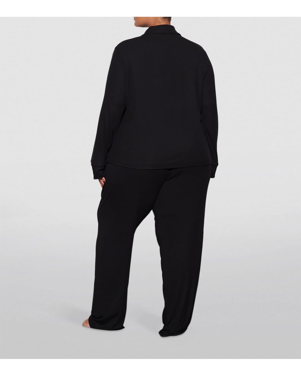 Skims Black Soft Lounge Ribbed Pyjama Set
