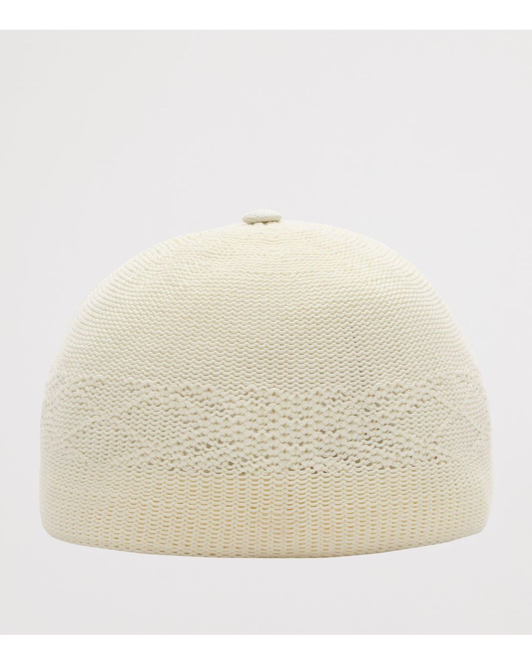 Burberry White Knitted Knight Baseball Cap for men