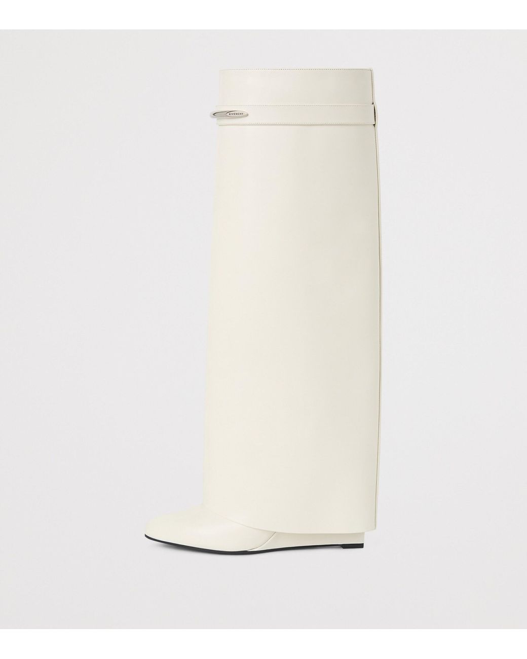 Givenchy White Leather Shark Knee-High Boots