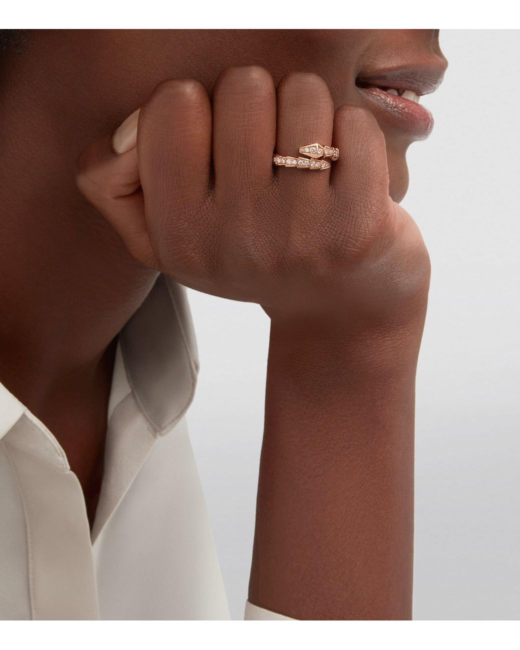 BVLGARI Natural And Diamond Serpenti Viper Ring