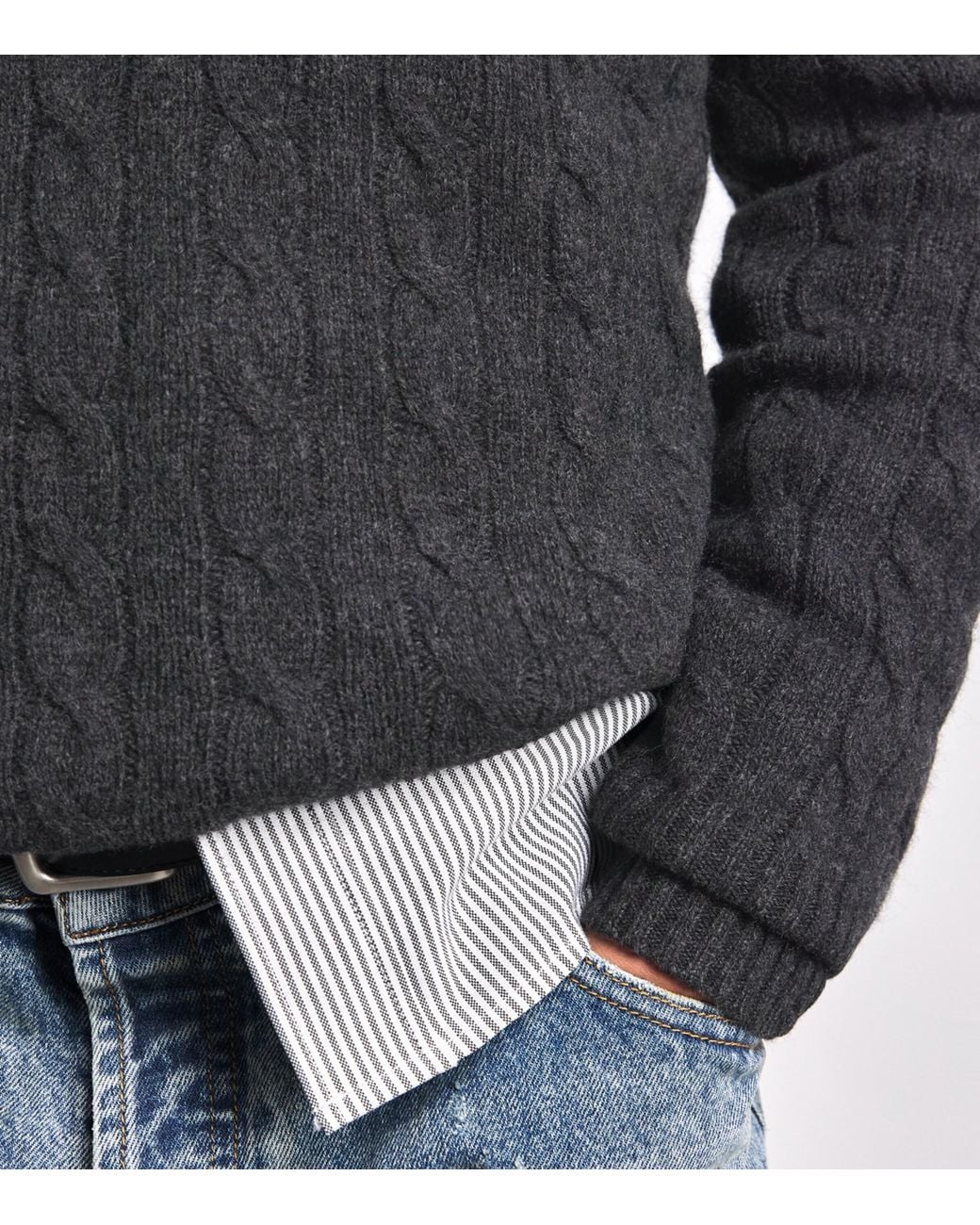 Polo Ralph Lauren Blue Wool-Cashmere Cable-Knit Sweater for men