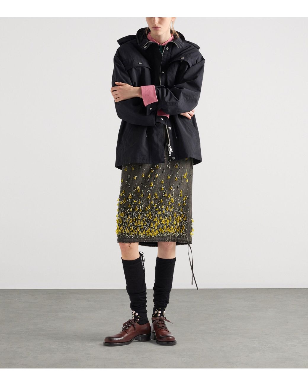 Prada Black Technical Fabric Parka