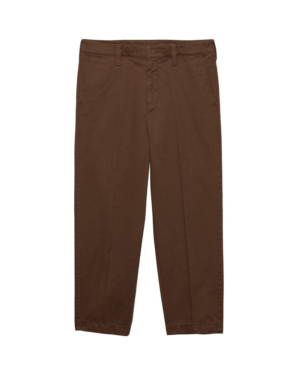 Prada Brown Cotton Slim Fit Trousers for men