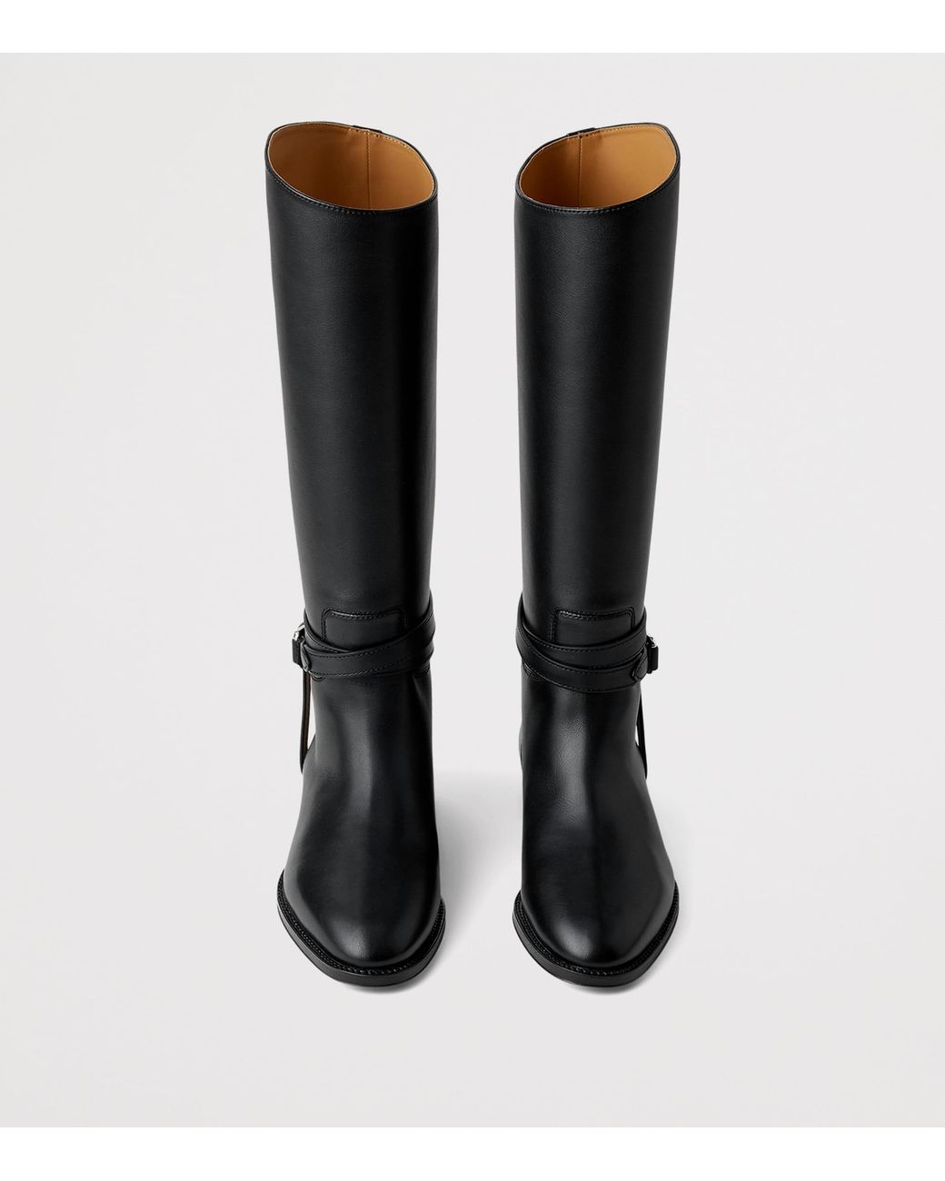 Ralph Lauren Black Leather Donnely Boots