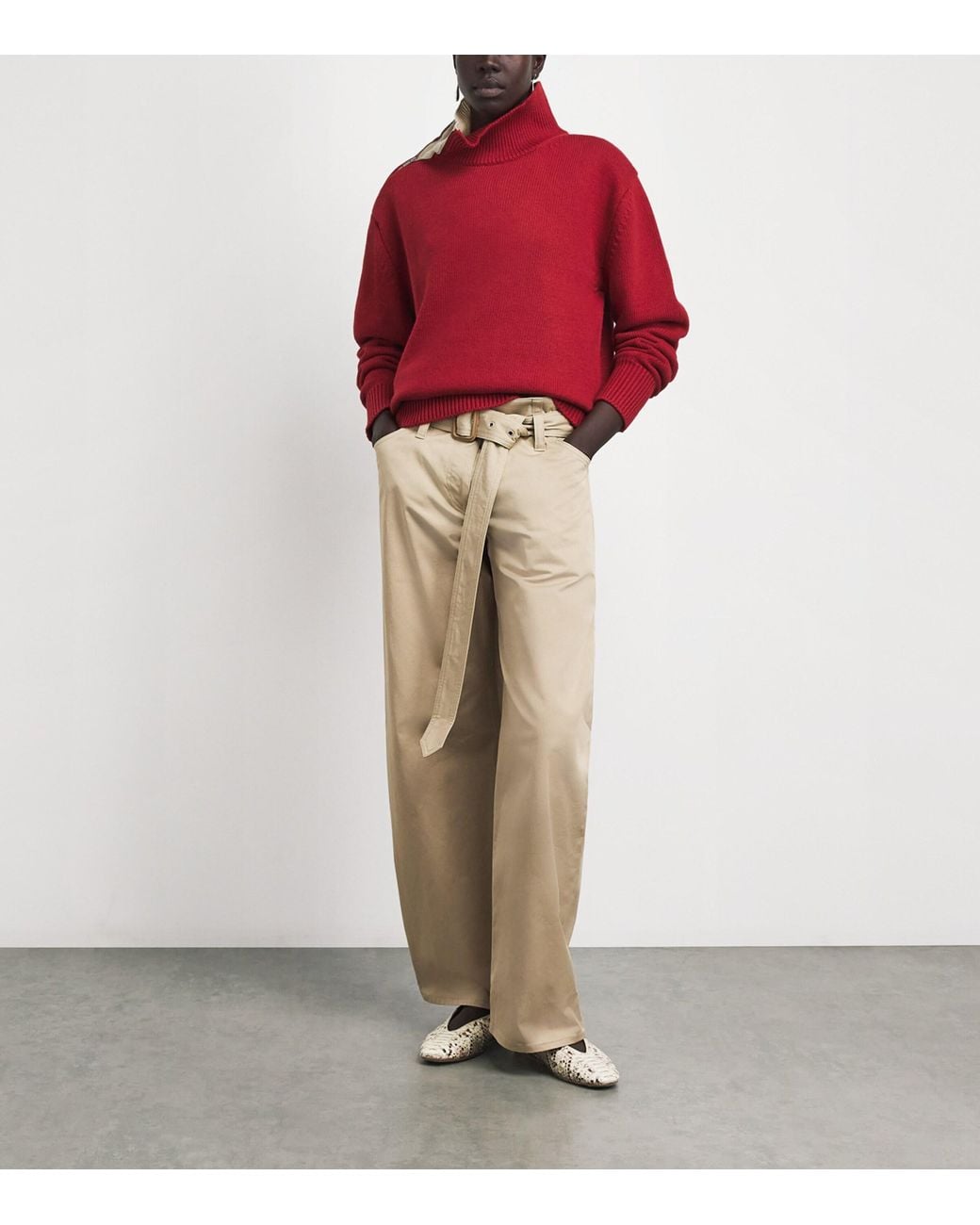 Source Unknown Red Zip-Shoulder Konny Sweater