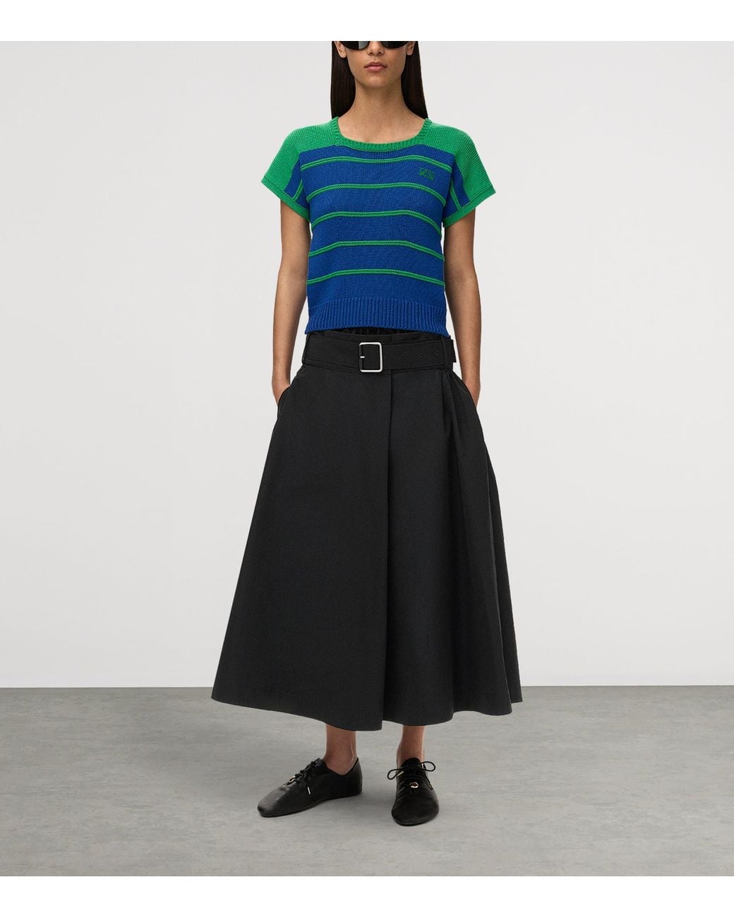 Loewe Black Layer-Effect Midi Skirt