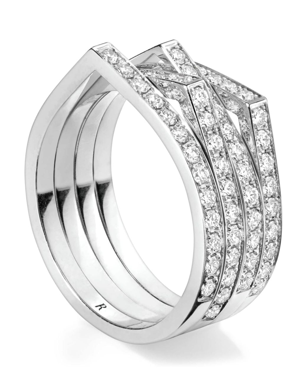 Repossi Metallic And Diamond Antifer Ring