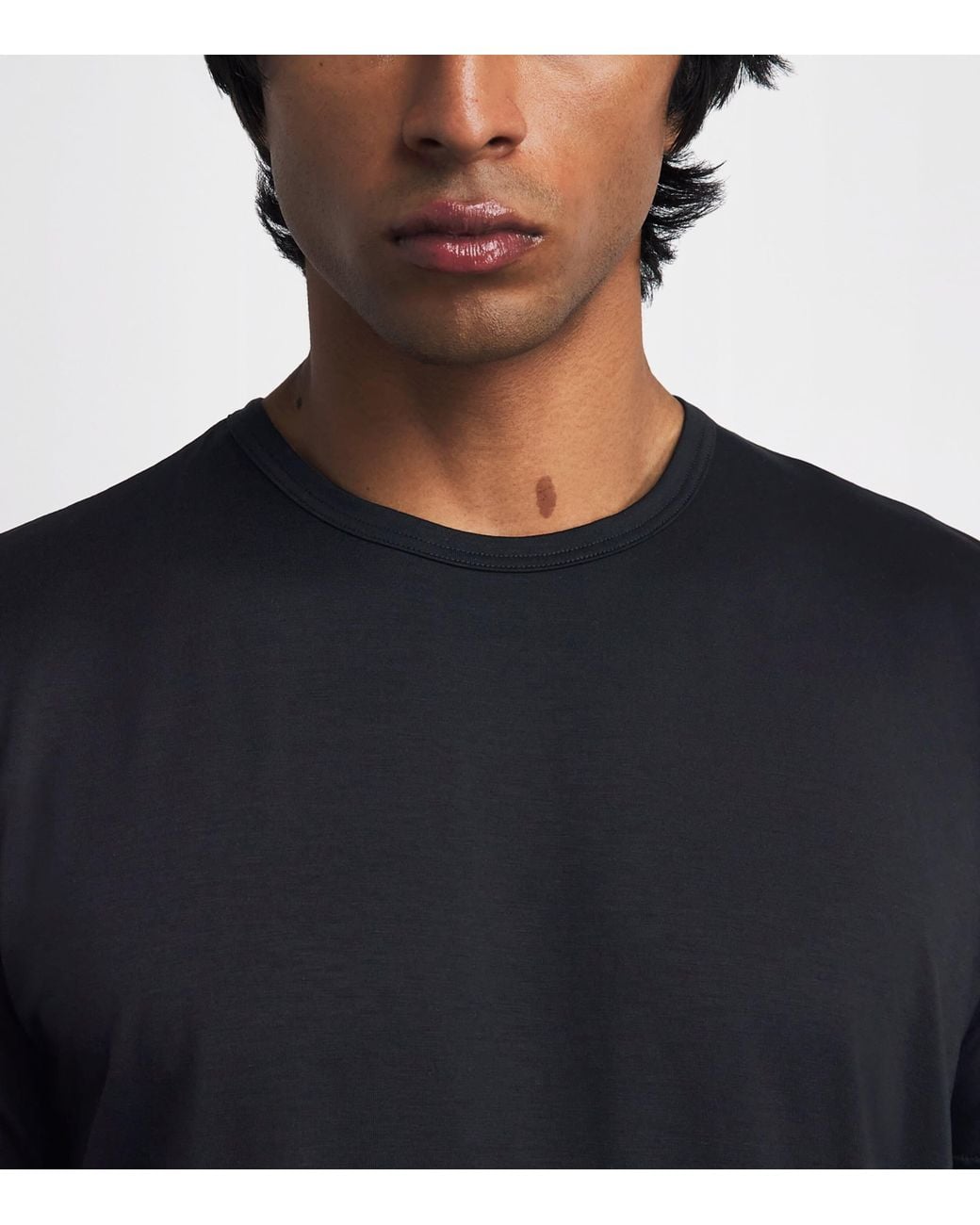Sunspel Black Stretch-Tencel T-Shirt for men