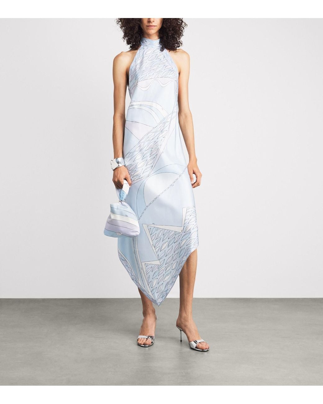 Emilio Pucci White Silk Iride Top-Handle Bag