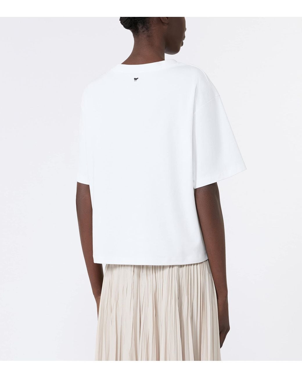 Weekend by Maxmara White Cotton Lace Appliqué T-Shirt