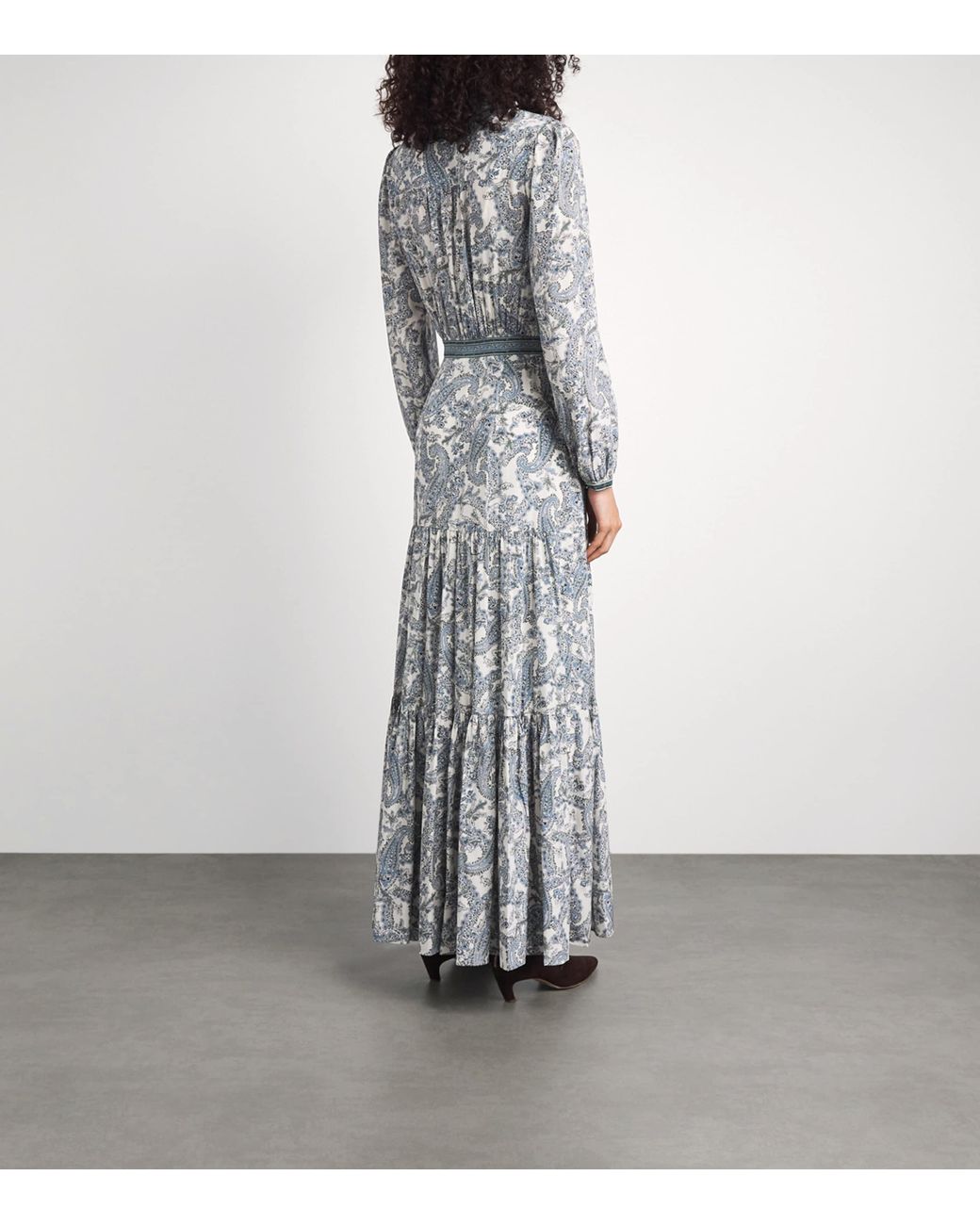 Veronica Beard Gray Silk-Blend Paisley Sama Maxi Dress