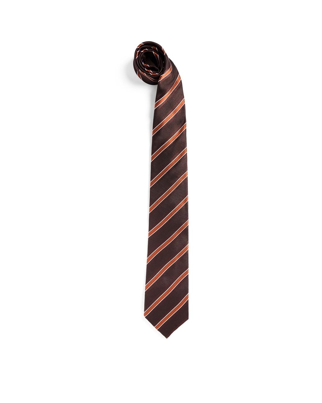 Sandro Brown Silk Stripe Tie