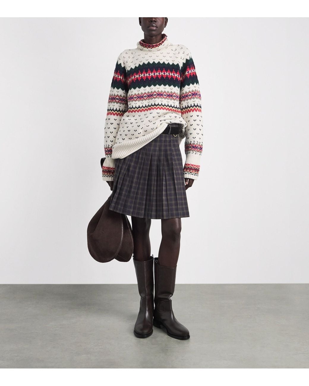 Polo Ralph Lauren White Wool-Blend Fair Isle Sweater