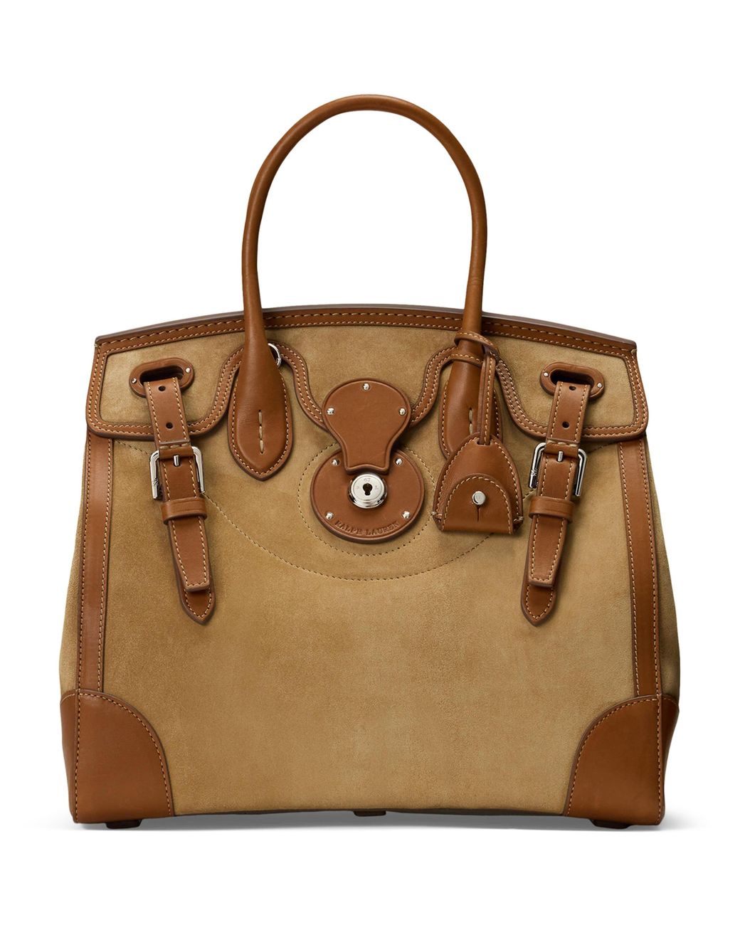 Ralph Lauren Suede Soft Ricky 33 Top-Handle Bag in Brown | Lyst