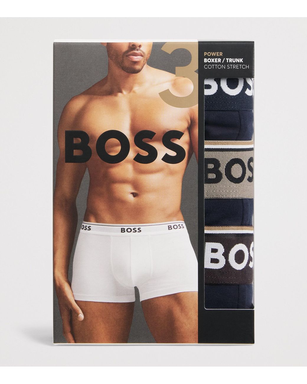 Boss Blue Stretch-Cotton Power Trunks for men