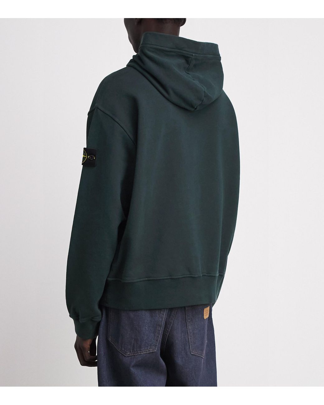 Stone Island Green Organic Cotton Compass Hoodie for men