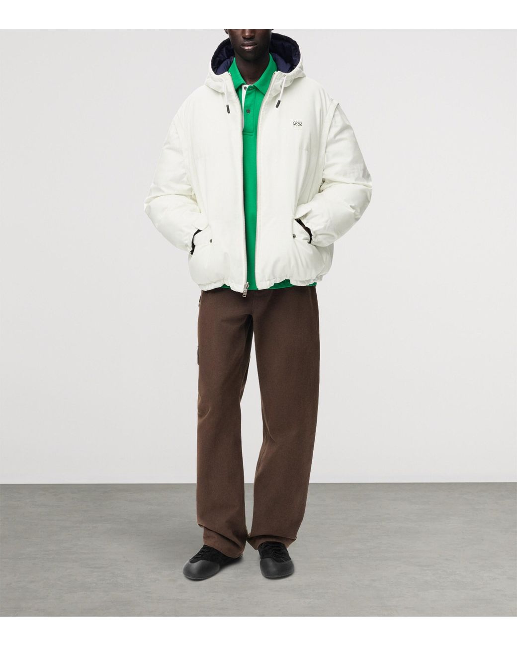 Loewe White Reversible Padded Zip-Up Jacket for men
