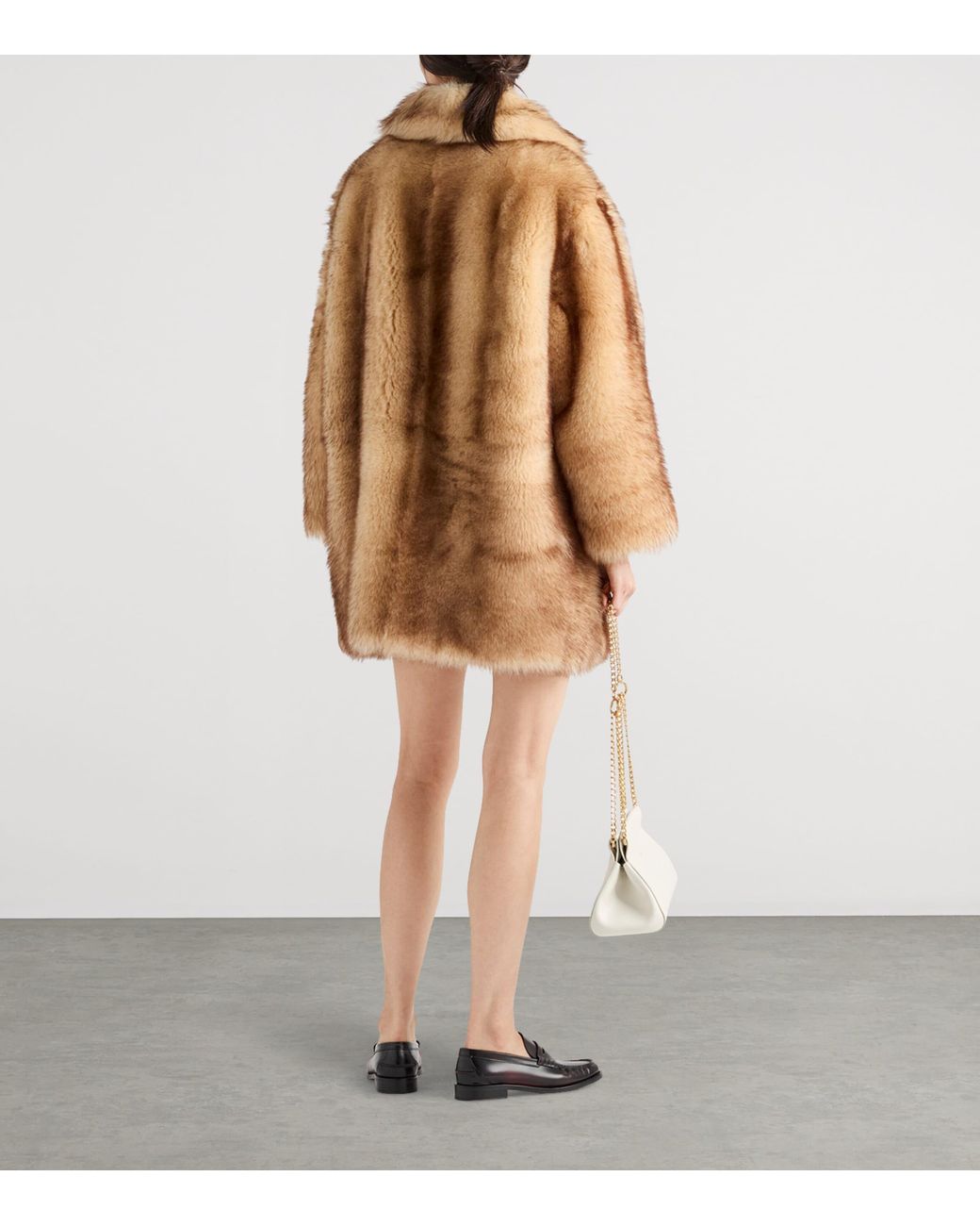 Prada Brown Shearling Caban Jacket