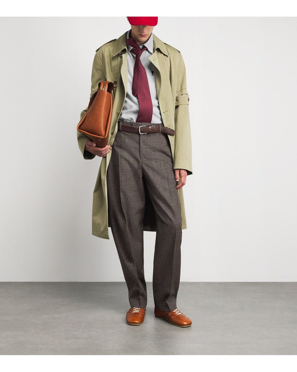AMI Gray Wool Houndstooth Balloon Trousers for men