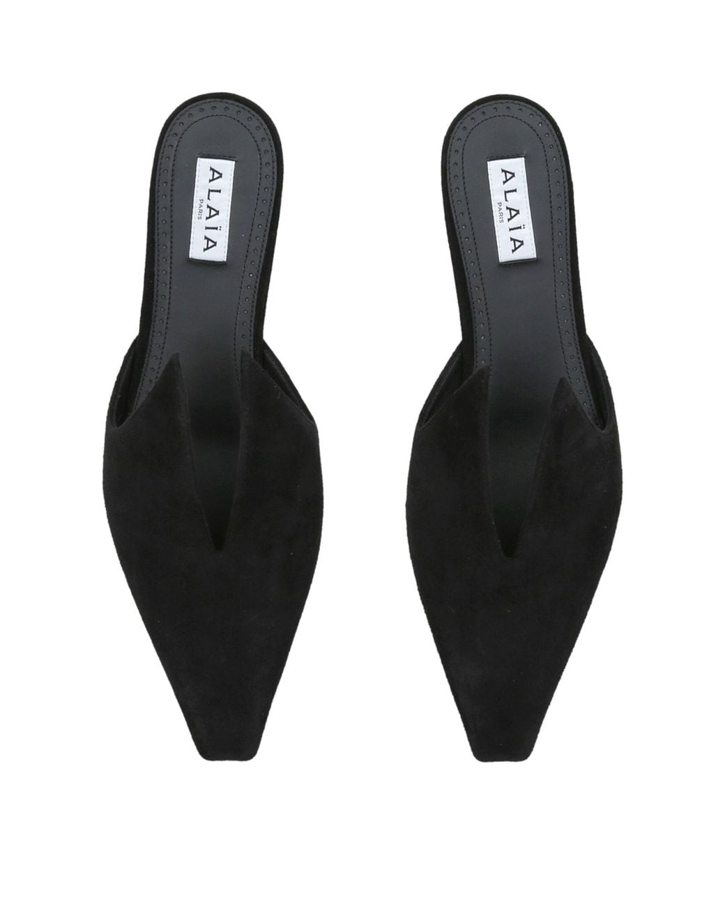 Alaïa Black Suede Pointy Mules 25
