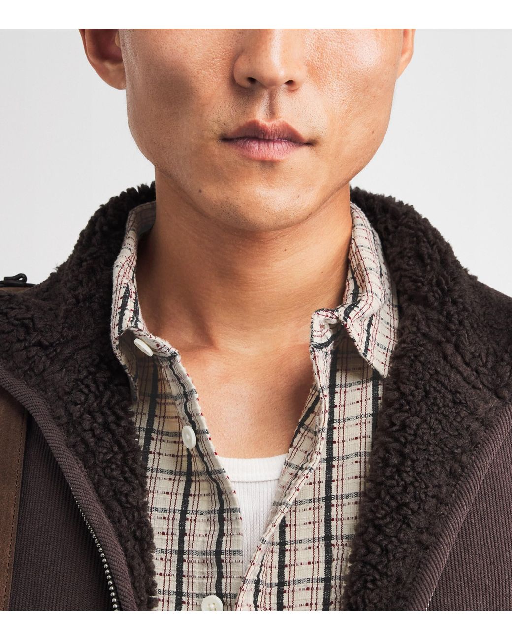 Wax London White Cotton Check Shelly Shirt for men