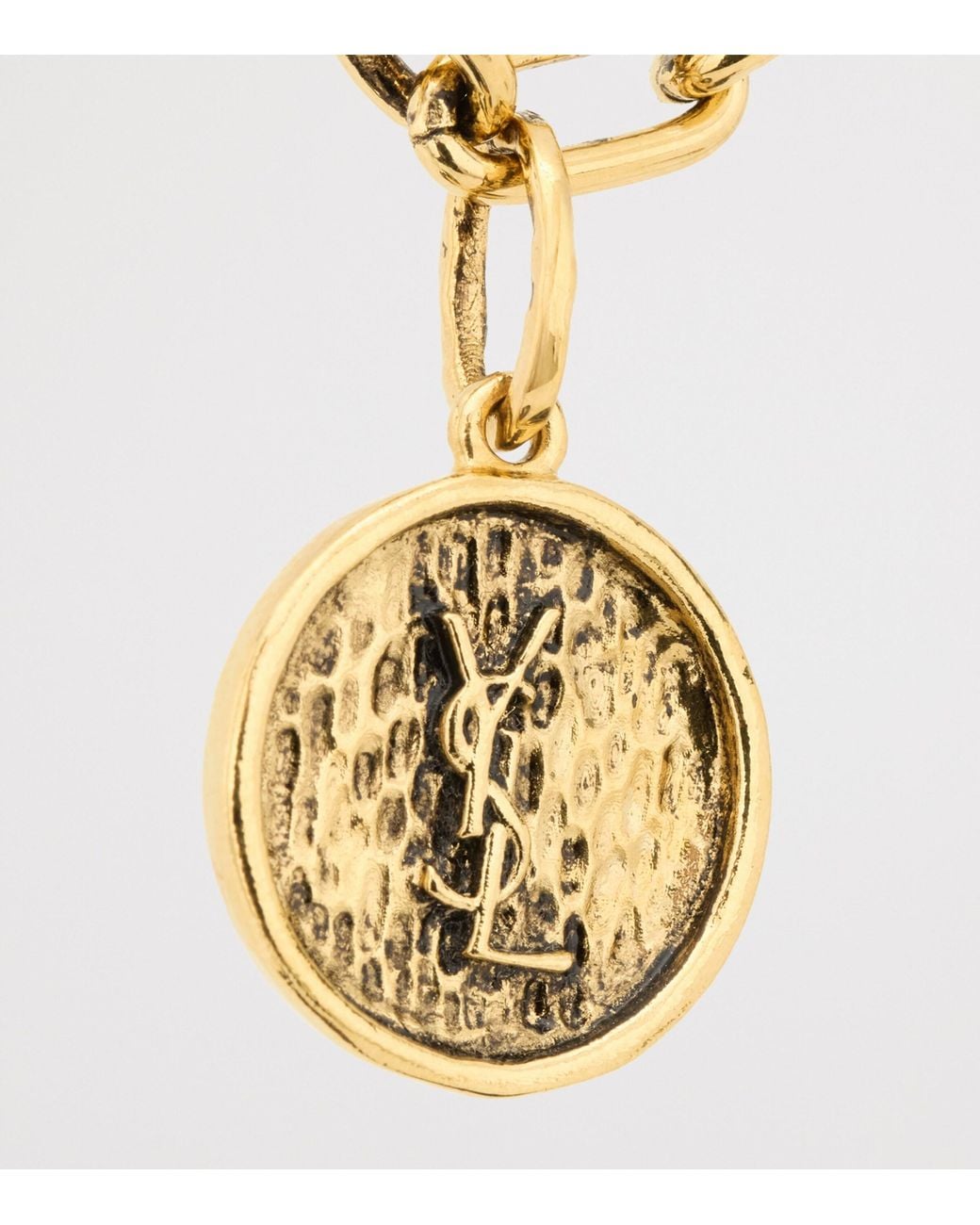 Saint Laurent Metallic Cassandre Medallion Bracelet for men