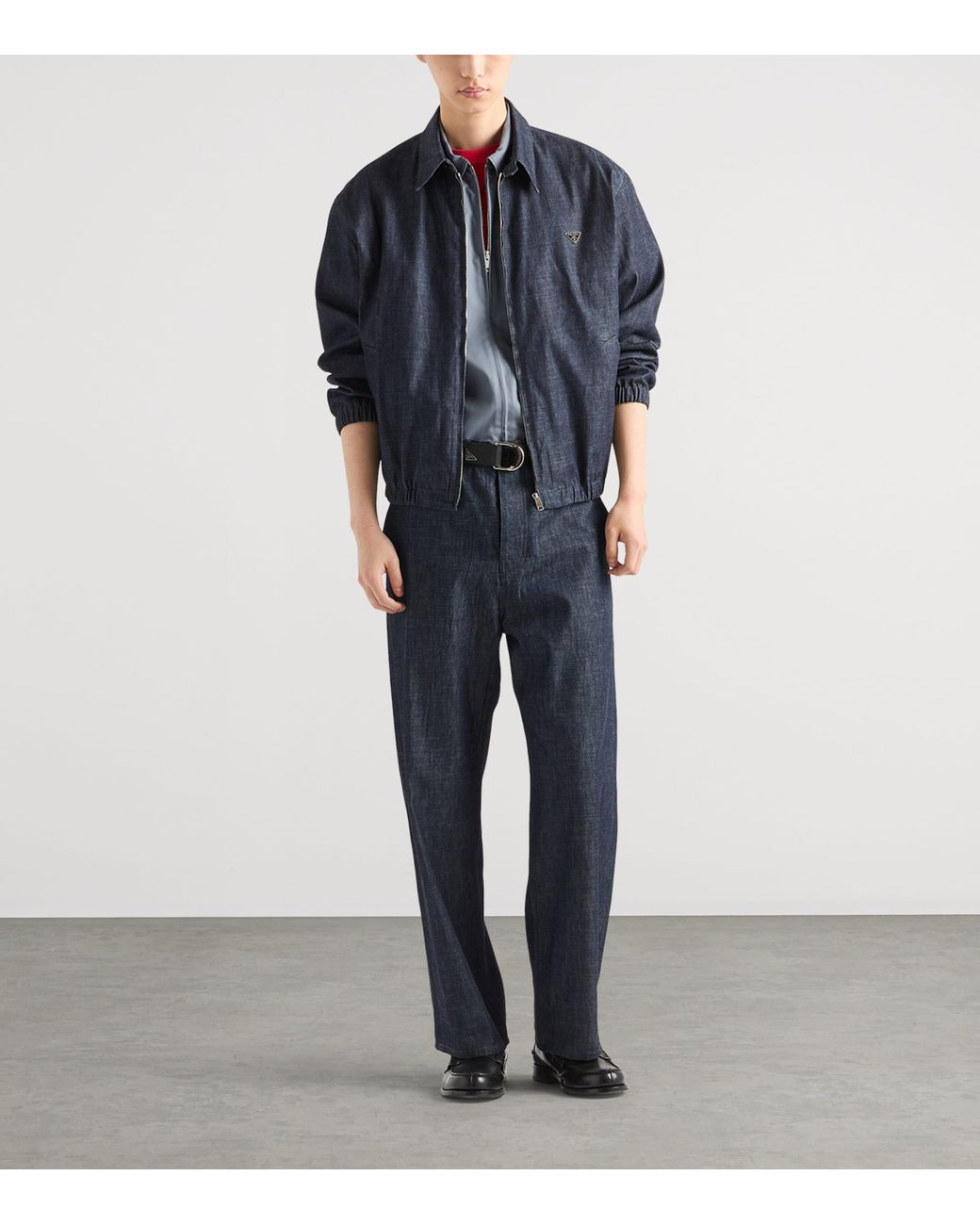 Prada Blue Chambray Denim Blouson Jacket for men