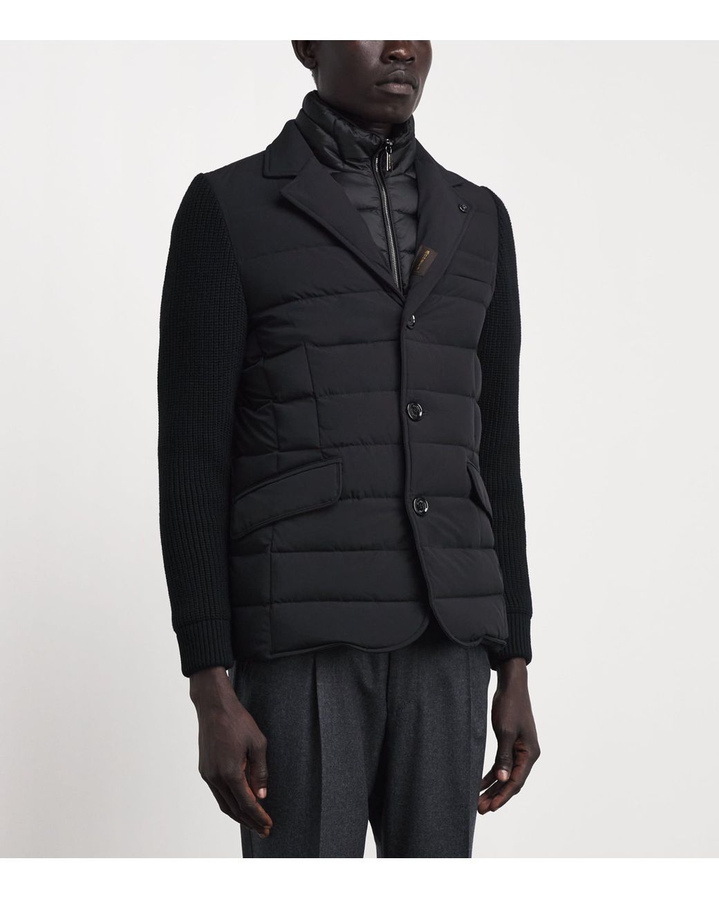 Moorer Black Hybrid Rogers Jacket for men